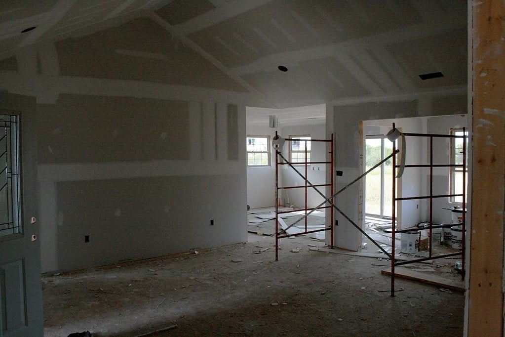 Drywall is up.