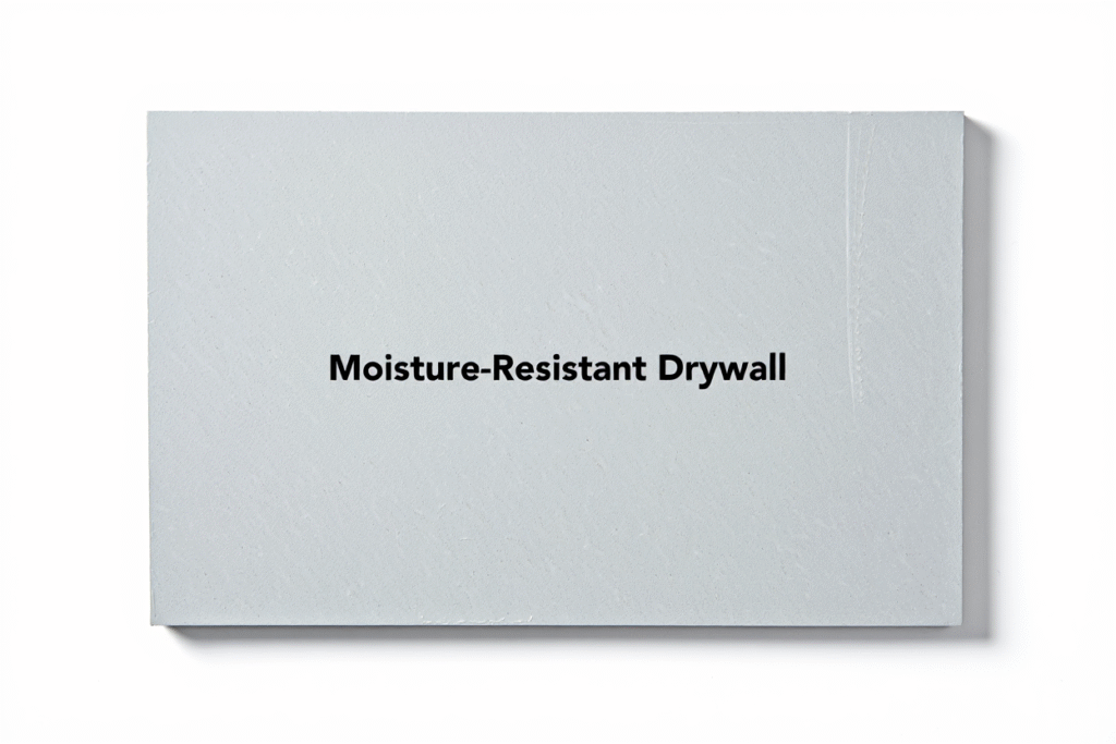 ​an image of moisture resistant drywall with the overlay text moisture resistant drywall
